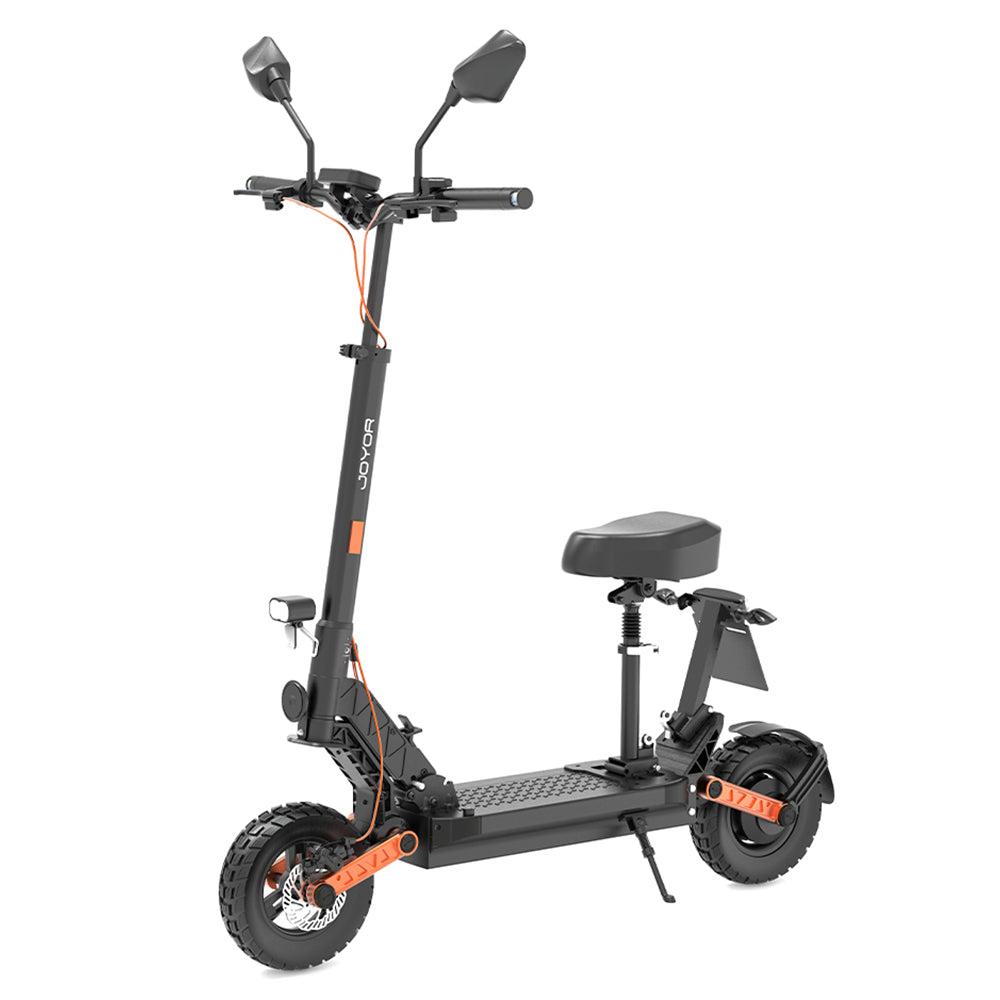 Joyor S8E Electric Scooter EEC EMark Certified Max 80km Range 800W Motor 48V 26Ah Long-Lasting Battery 10 Inch widen tire 45km/h Max Speed Front & Rear Disc Brake Front & Rear Shock Absorber NFC Integrated display Removable seat