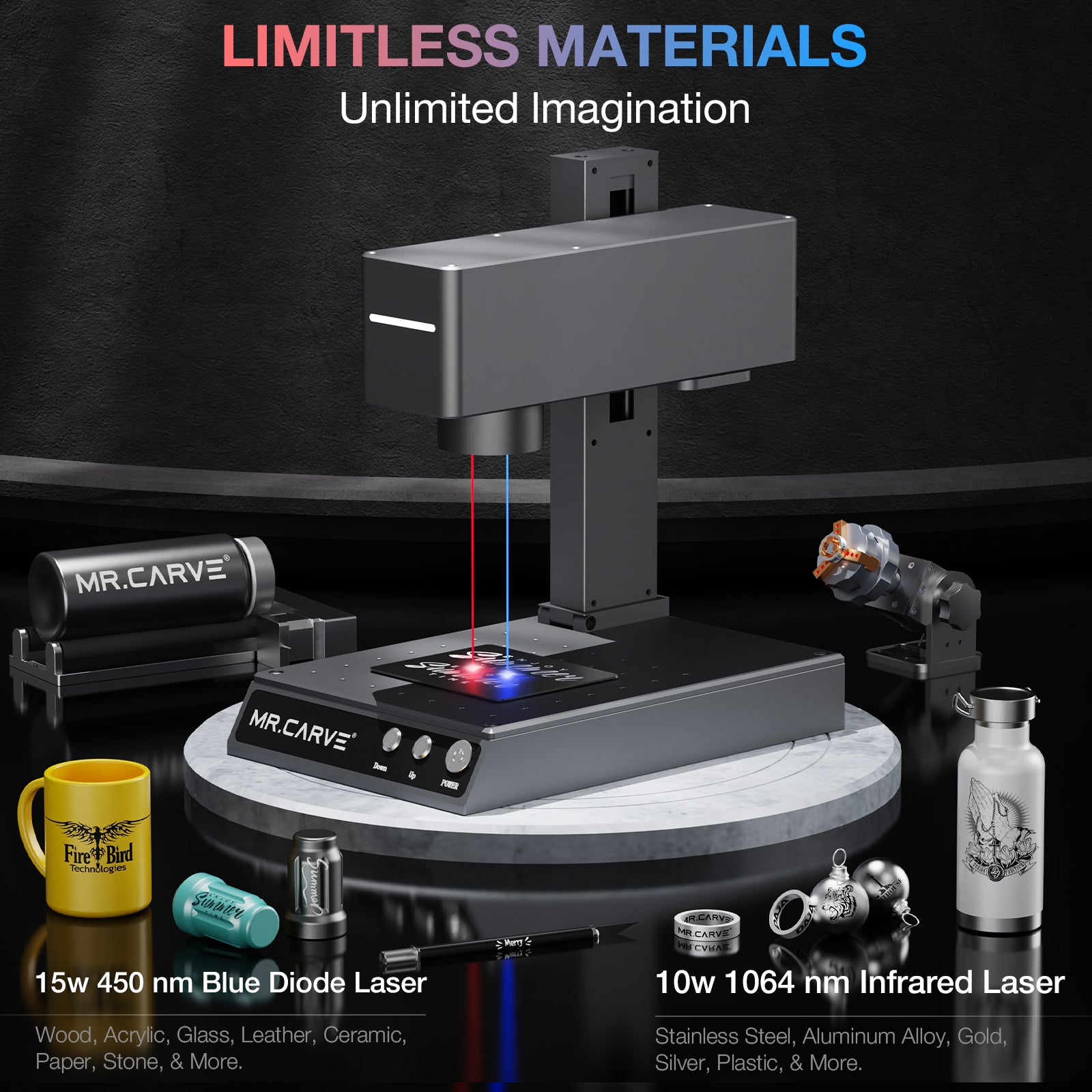 MR.CARVE M4 Dual Laser Fiber Marking Machine