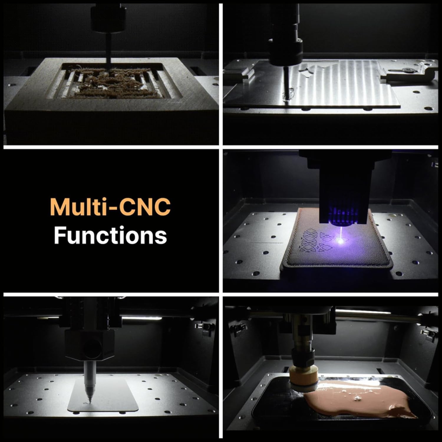 Genmitsu Cubiko CNC Router Machine with Enclosure, PCB Milling Machine, Smart Desktop CNC with Auto Z-Probing, WiFi & APP Supported, Great for Polishing, Drawing, Woodworking