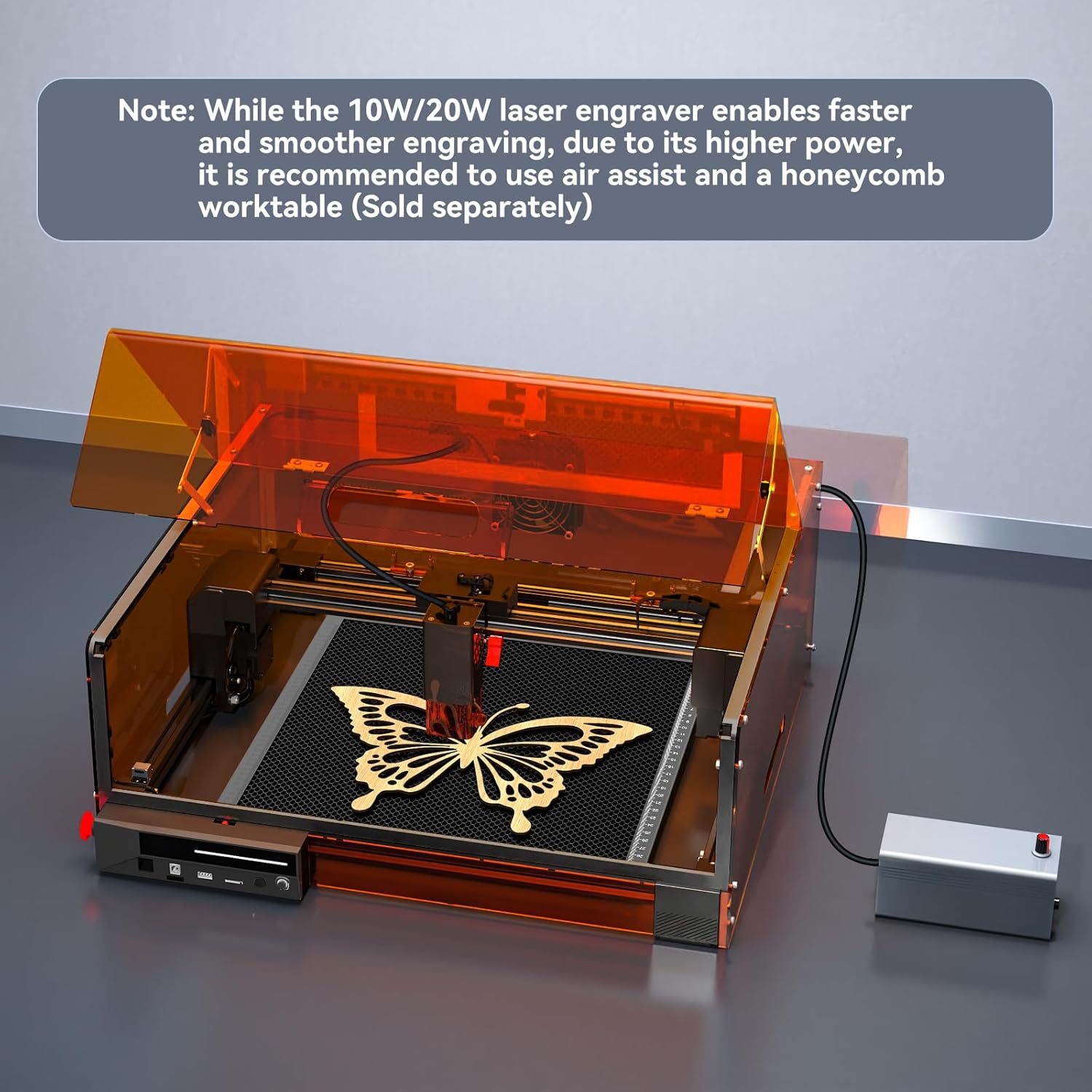 Laser Cutter and Engraver Machine, Woxcker L2 MAX 10W Enclosure Laser Engraving Machine, 300x300mm Bed Size CNC Engraving Machine 0.01mm High Precision Engraver for Wood Stainless Steel Glass Metal