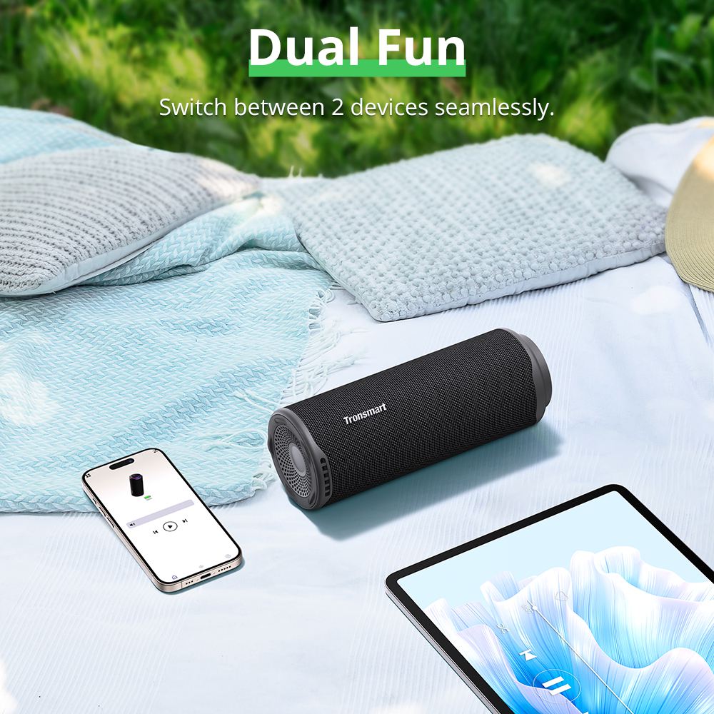 Tronsmart T8 Portable Outdoor Speaker, 40W Power, 18 Hours Playtime - Black