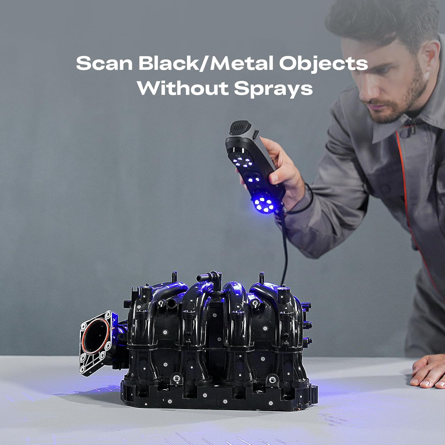 Creality 3D Scanner Sermoon S1 for Engineering Printing, 1+7+34 Blue Laser Handheld Scanner with 90FPS Scan Range (5mm-4m) & 0.02mm Accuracy, Deep Hole Detection 0.1mm, Compatible with Windows/macOS