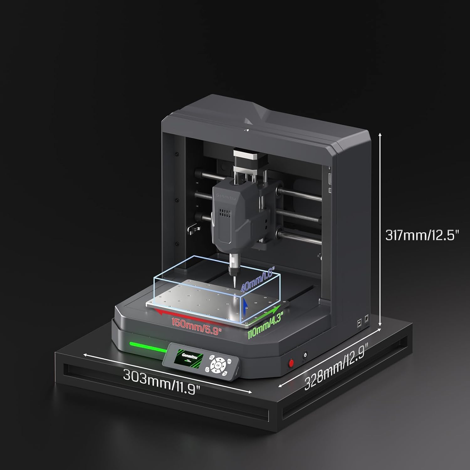 Genmitsu Cubiko CNC Router Machine with Enclosure, PCB Milling Machine, Smart Desktop CNC with Auto Z-Probing, WiFi & APP Supported, Great for Polishing, Drawing, Woodworking