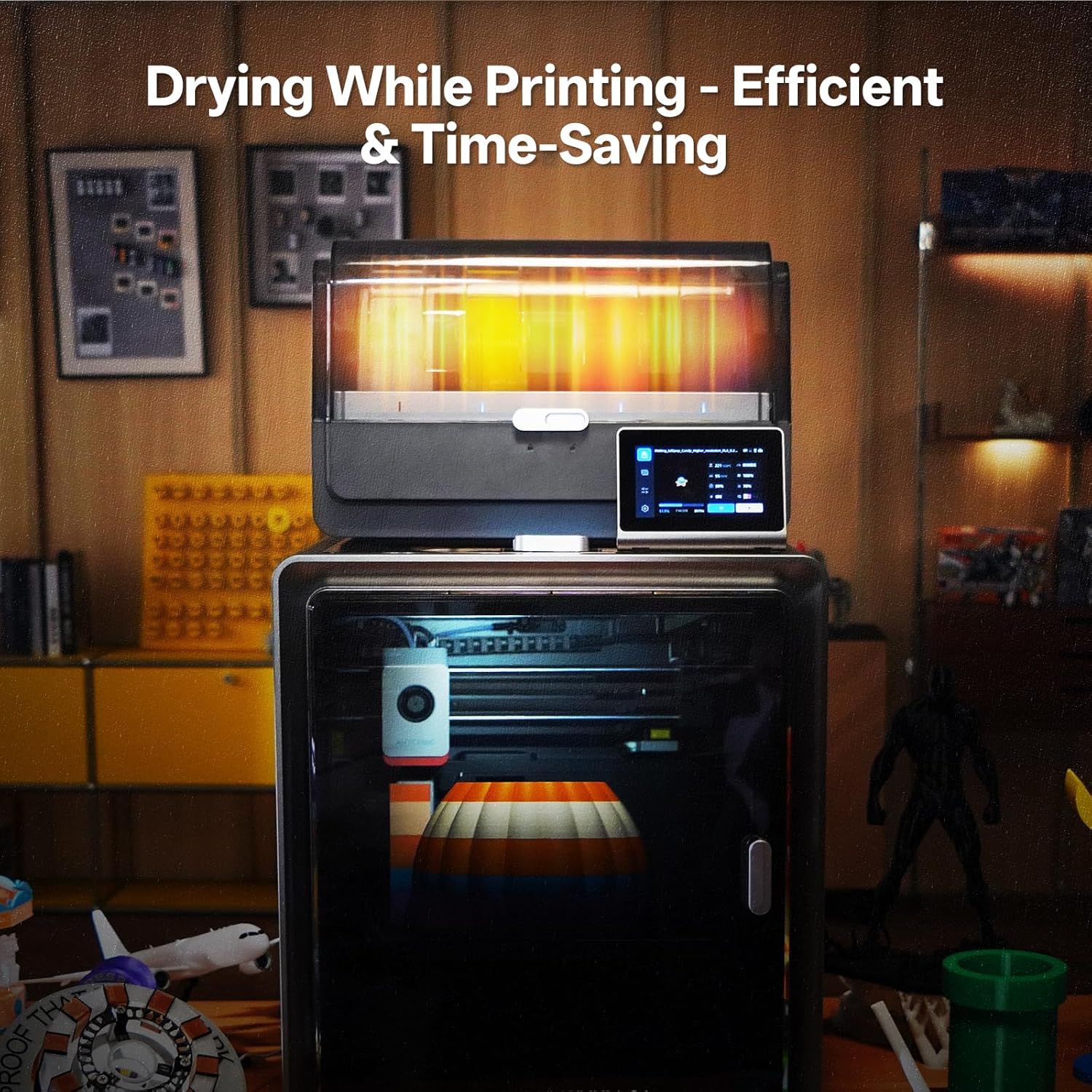 Anycubic Multicolor 3D Printer, Kobra S1 Combo Core XY Stable Structure with Sealed Printing High Precision 600mm/s Fast Speed Auto Calibration Ideal for Precision and Efficiency 9.8"x9.8"x9.8"