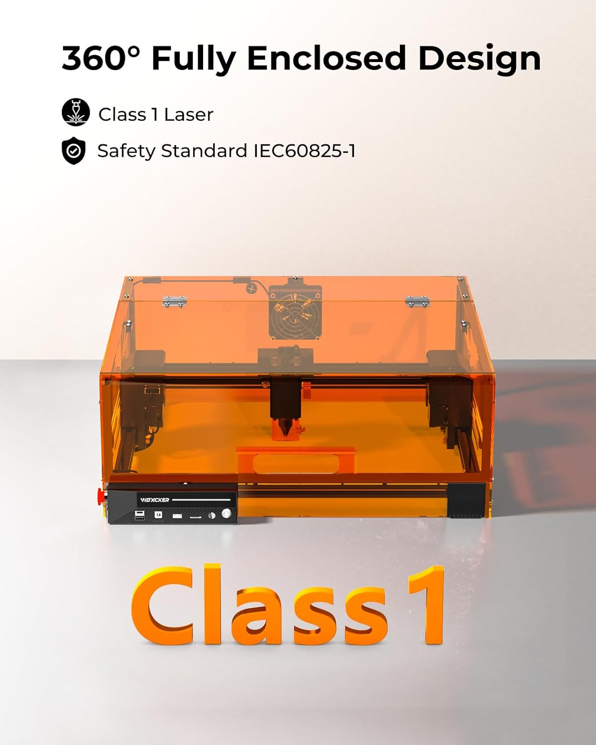 Laser Cutter and Engraver Machine, Woxcker L2 MAX 10W Enclosure Laser Engraving Machine, 300x300mm Bed Size CNC Engraving Machine 0.01mm High Precision Engraver for Wood Stainless Steel Glass Metal