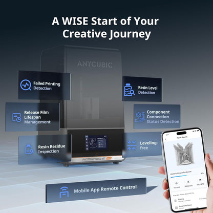 ANYCUBIC Photon Mono M7 PRO 14K Resin 3D Printer, 170mm/h Fast Printing, 10.1'' Mono LCD with COB LighTurbo 3.0 Source, Dynamic Heating Function, Build Volume 8.77''x4.96''x9.05''